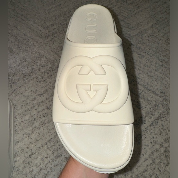 GUCCI Women's GG Print Platform Slide Sandals Off White size 10US/40EU - Picture 10 of 16